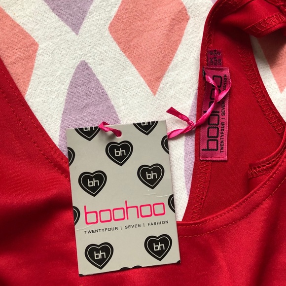 Boohoo Skater Dress Red - Picture 7 of 7